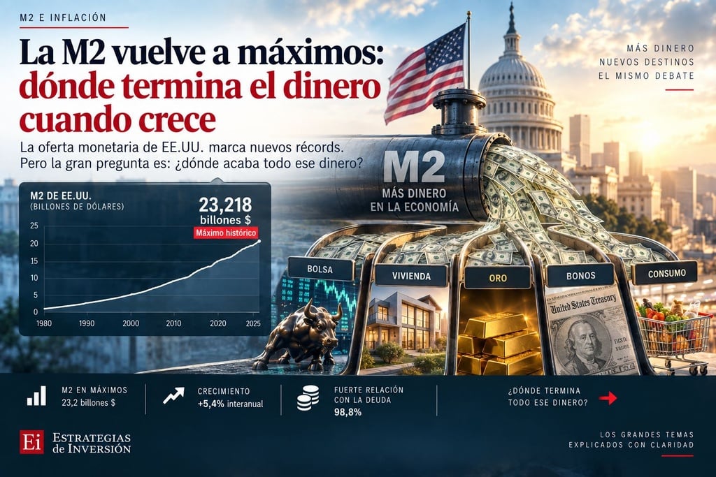La M2 vuelve a máximos: dónde termina el dinero cuando crece